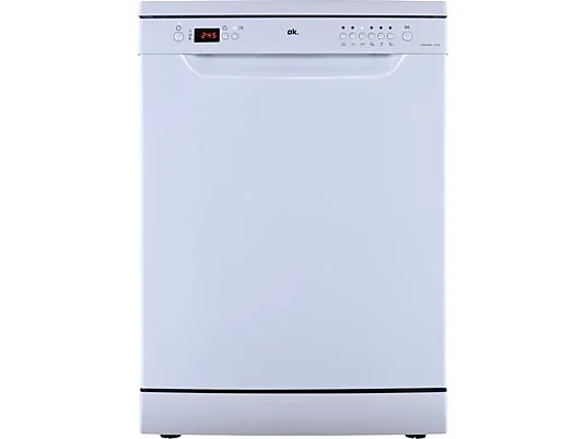 Lavavajillas - ok. ODW 6041-1 E FS, 6 Programas, 60 cm Ancho, 12 Servicios, Libre Instalación, Blanco